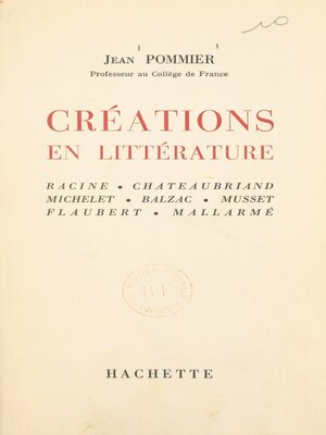 cover image of Créations en littérature
